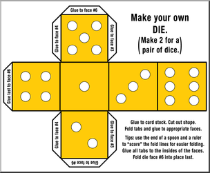 Clip Art: Make Your Own Dice 1 Color 8
