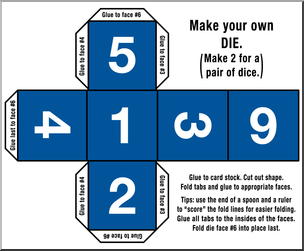 Clip Art: Make Your Own Dice 2 Color 6