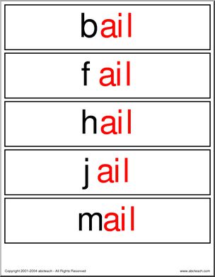 Word Wall “ail” words’