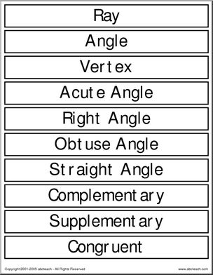 Word Wall: Geometry – Angles