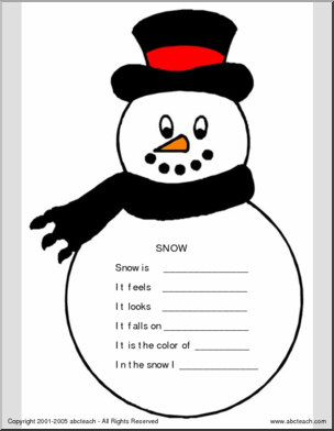Writing Prompt: Snowman (primary/elem)