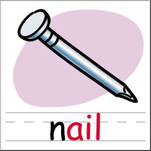 Clip Art: Basic Words: -ail Phonics: Nail Color