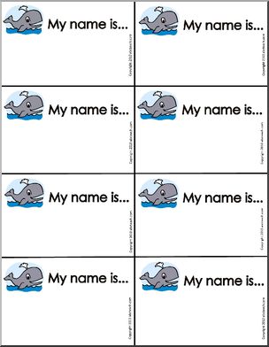 Name Tag: My name is.. (whale image)