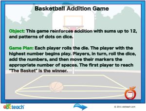 Interactive: Notebook: Basketball: Board Game (prek/elem)