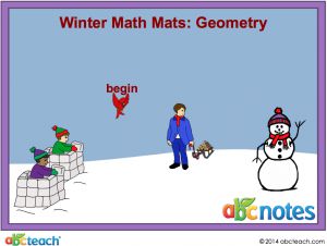 Interactive: Notebook: Math Mats: Geometry – Winter Theme (grade 1)