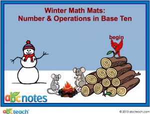 Interactive: Notebook: Math Mats: Numbers and Operations in Base Ten – Winter Theme (grade 1)