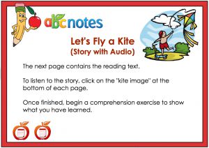 Interactive: Notebook: Reading Comprehension with Audio: Fly a Kite (prek-1)