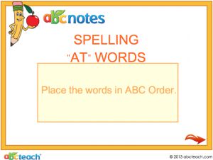 Interactive: Notebook: ABC Order – “AT” Words