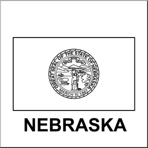 Clip Art: Flags: Nebraska B&W