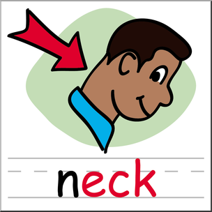 Clip Art: Basic Words: -eck Phonics: Neck Color