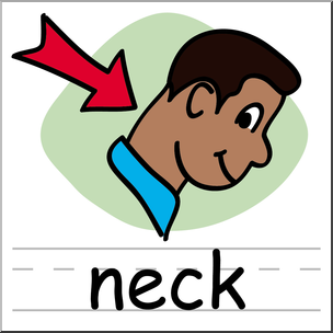 Clip Art: Basic Words: Neck Color Labeled