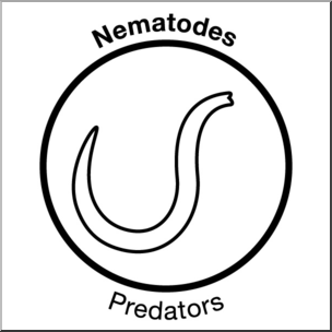 Clip Art: Soil Ecology Icons: Nematodes 2 B&W