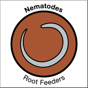 Clip Art: Soil Ecology Icons: Nematodes 3 Color