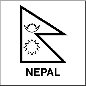 Clip Art: Flags: Nepal B&W