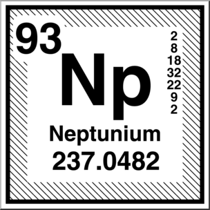 Clip Art: Elements: Neptunium B&W