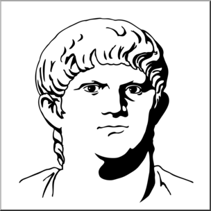 Clip Art: Ancient Rome: Nero B&W
