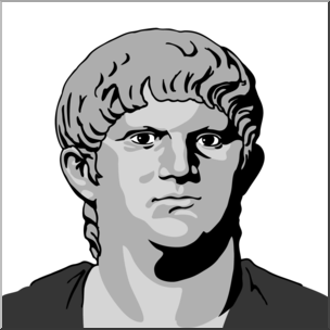 Clip Art: Ancient Rome: Nero Grayscale