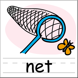 Clip Art: Basic Words: Net Color Labeled