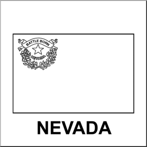 Clip Art: Flags: Nevada B&W