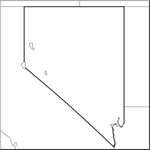 Clip Art: US State Maps: Nevada B&W