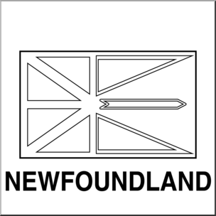 Clip Art: Flags: Newfoundland B&W