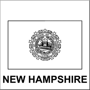 Clip Art: Flags: New Hampshire B&W