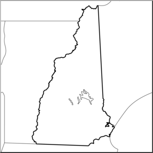 Clip Art: US State Maps: New Hampshire B&W