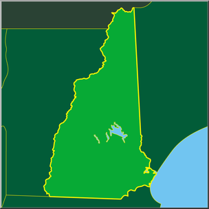 Clip Art: US State Maps: New Hampshire Color