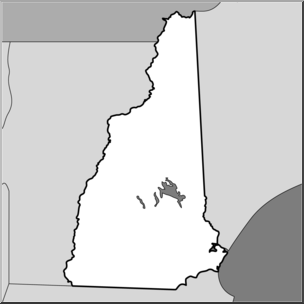 Clip Art: US State Maps: New Hampshire Grayscale