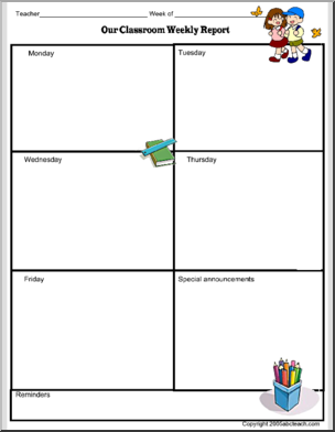 Classroom Newsletter Forms: Kids Theme (color version 1)