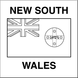 Clip Art: Flags: New South Wales B&W