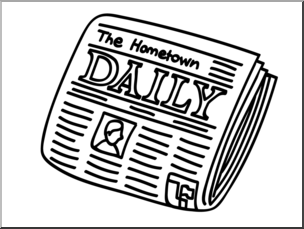 Clip Art: Basic Words: Newspaper (coloring page)
