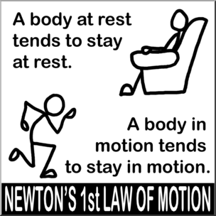 Clip Art: Newton’s First Law B&W