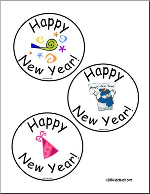 Badges:  Happy New Year (color)