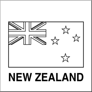 Clip Art: Flags: New Zealand B&W