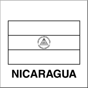 Clip Art: Flags: Nicaragua B&W