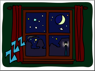 Clip Art: Basic Words: Night Color Unlabeled