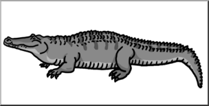 Clip Art: Nile Crocodile Grayscale