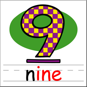 Clip Art: Basic Words: -ine Phonics: Nine Color
