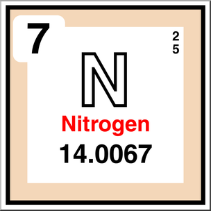 Clip Art: Elements: Nitrogen Color