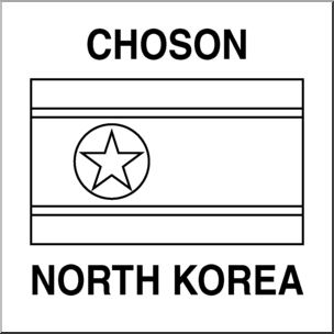 Clip Art: Flags: North Korea B&W