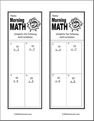 Elementary Multiplication 1 Morning Math