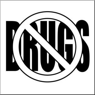 Clip Art: No Drugs B&W