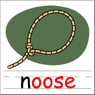 Clip Art: Basic Words: -oose Phonics: Noose Color