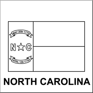 Clip Art: Flags: North Carolina B&W