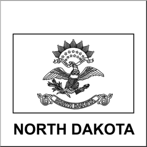 Clip Art: Flags: North Dakota B&W