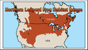 Clip Art: Habitat Map: Northern Leopard Frog Color