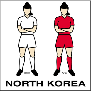 Clip Art: Women’s Uniforms: North Korea Color