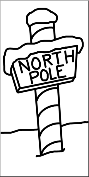 Clip Art: North Pole B&W