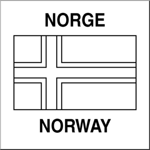 Clip Art: Flags: Norway B&W